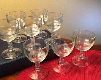 Set of eight vintage cordial glasses — two sets may be available