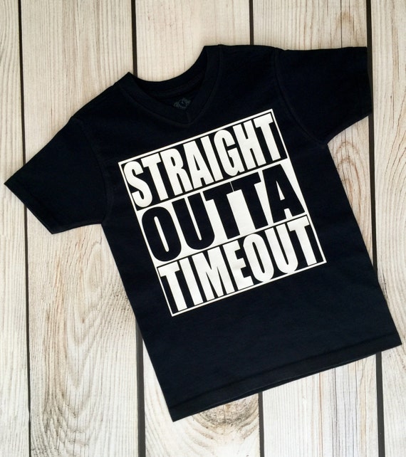 Straight Outta Timeout Boys Black and White by SparkleDesignsCo