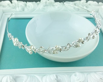 Rhinestone Crystal Pearl bridal headband headpiece, wedding headband, wedding headpiece, rhinestone tiara, pearl tiara 233145182