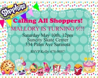 Shopkins Birthday Invitations