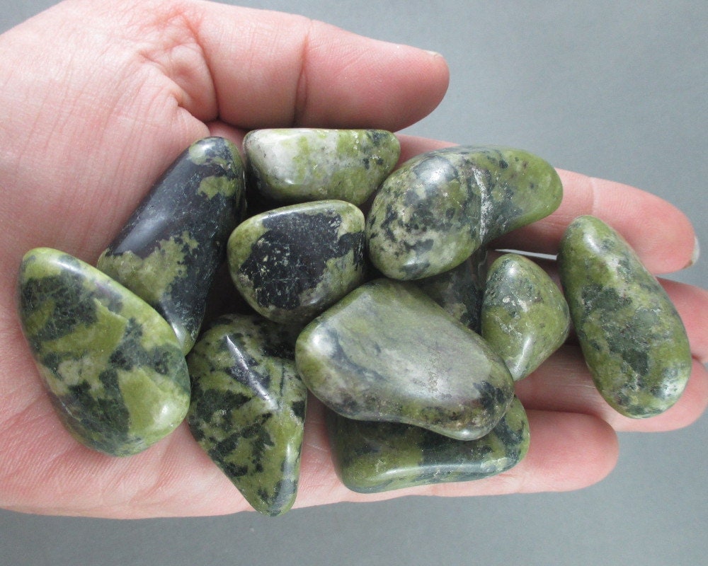 3 Large Serpentine Stones Polished Kundalini Energy