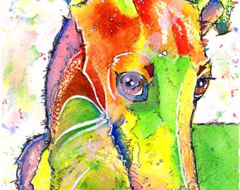 WHIPPET PRINT Picture Lurcher Greyhound Dog Painting Art of Original Watercolour Painting Watercolor Hound Sighthound by Josie P.