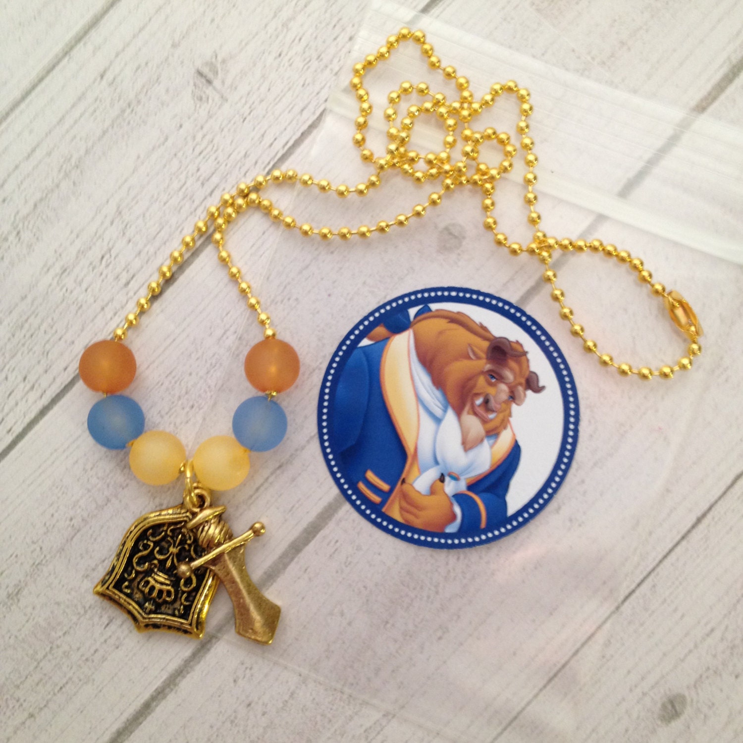 6 Beauty and the Beast Beast Necklace Birthday or Slumber