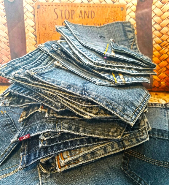 Pockets Reclaimed Blue Jean Pockets Denim Jeans Projects