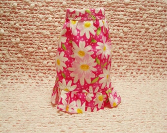 Handmade Barbie clothes - Pink Daisy Flower Ruffled Skirt. (Skirt Only)