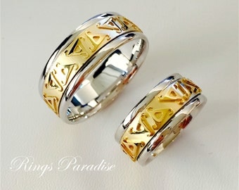 couples scottish rings set mens women celtic engagement ring unique 14k gold celtic knot ring - Scottish Wedding Rings couples scottish rings set mens women celtic engagement ring unique 14k gold celtic knot ring - Scottish Wedding Rings