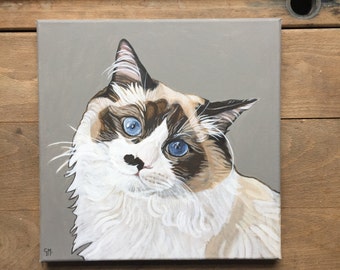 Ragdoll cat painting | Etsy