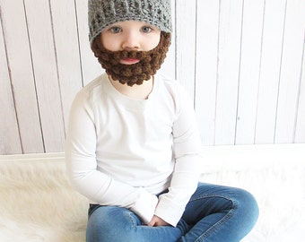 Custom Beard Crochet Hat, Bobble beard hat, Baby beard hat, Infant beard hat