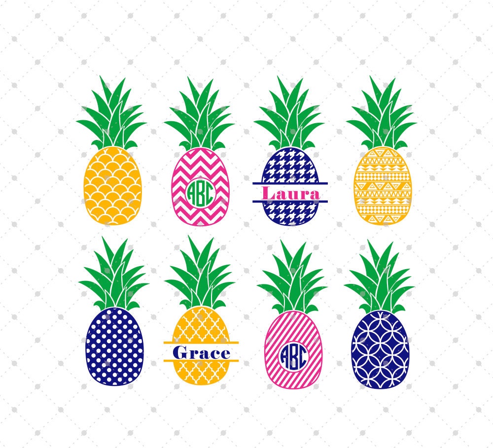 Download Pineapple SVG Cut Files Pineapple Monogram Frame SVG cut