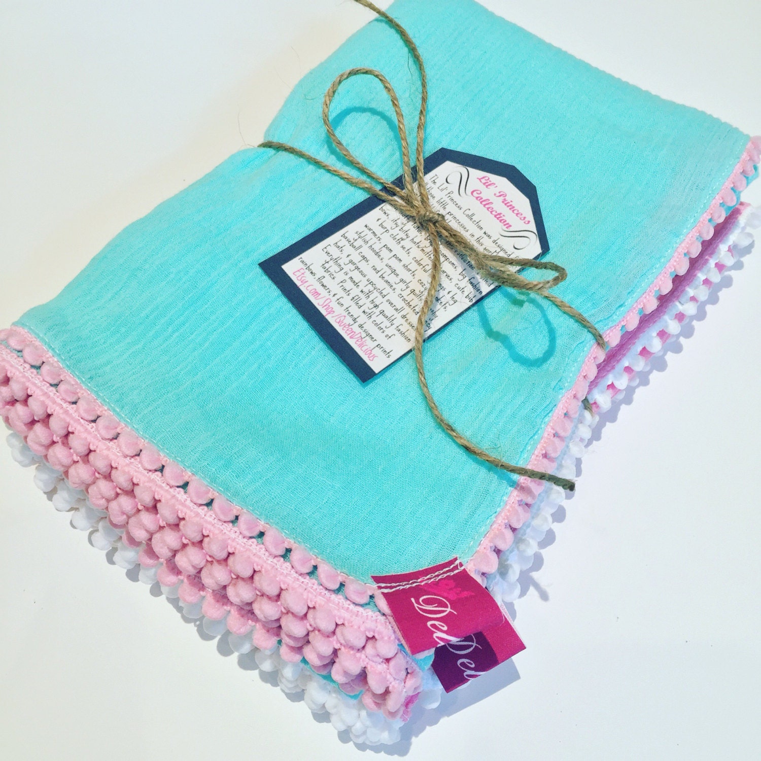 Pom Pom Swaddle Blanket Muslin Gauze Swaddle Blanket Baby