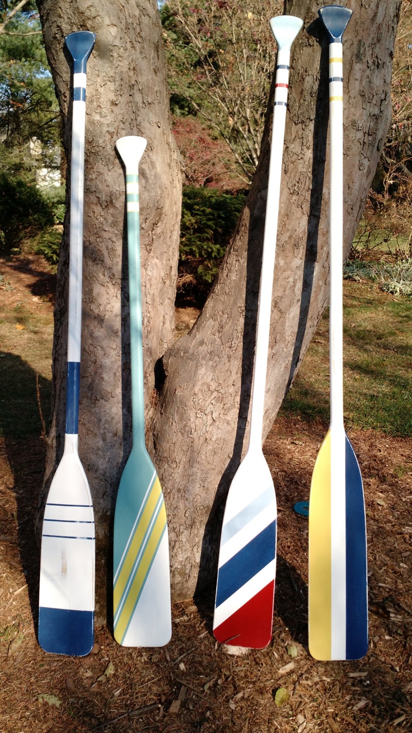 oars painted wood nautical decor custom painted choice of