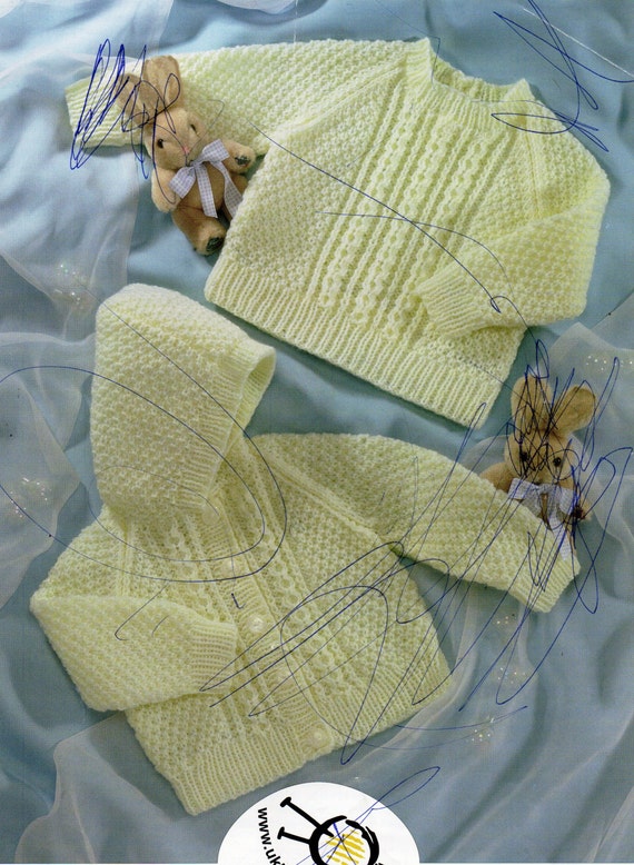 baby sweater & hooded cardigan knitting pattern jacket by ...