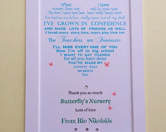 Nursery Teacher gift, leaving nursery, teacher gift,personalized nursery gift, thank you nursery, kindergarten, digital option