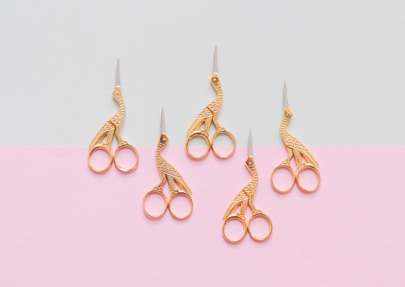 Embroidery scissors stork scissors bird scissors brass