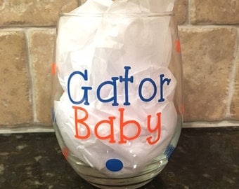University of Florida Gators Stemless Wine Glass