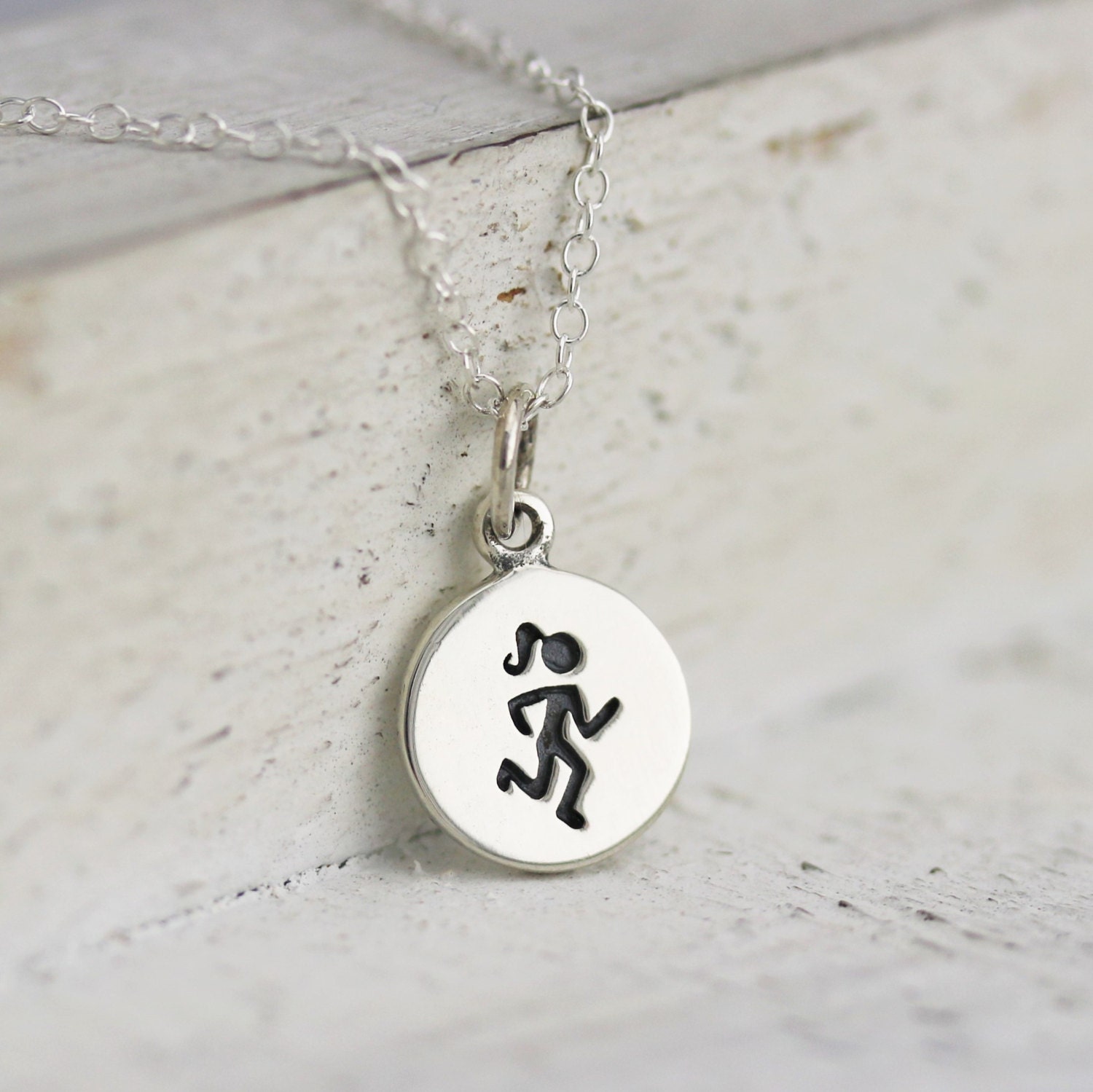 Runners Necklace Sterling Silver Runner Necklace Running