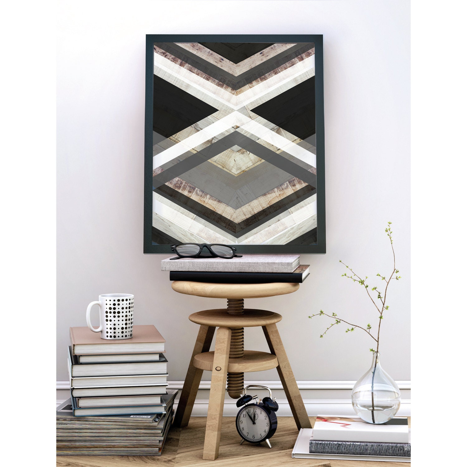 Scandinavian Modern Black and White Art Print by MidniteMot