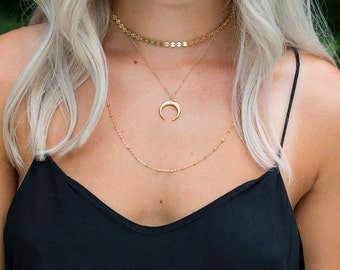 Layered Necklace Set | Choker Necklace Set | Gold or Silver Necklace Set