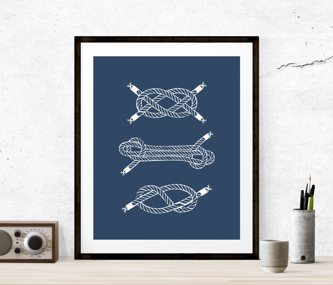 Nautical Art Print Nautical Knots Wall Art Nautical Knots