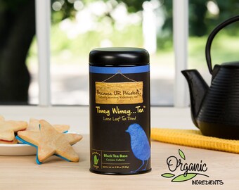 Organic tea, TIMEY WIMEY, Dr Who gift, tardis blue cornflower, fair trade earl grey, nerd gifts, British tea