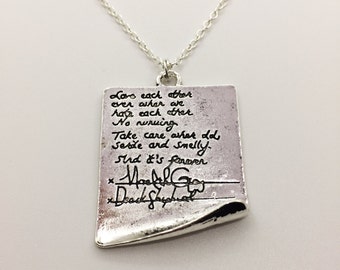 Greys Anatomy Post It Wedding Vows Necklace, Meredith and Derek Wedding Vows on Post It Note, Inspired by Grey's Anatomy, You're my Person