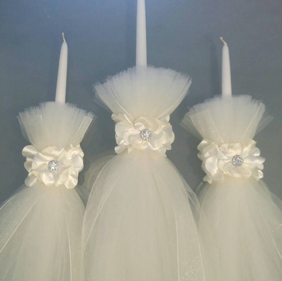 Greek Orthodox Baptism Candles Lambada Christening Ivory