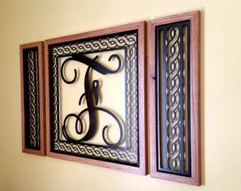 Monogrammed Wall Art wrought iron inspired wall art with monogram initial indoor Monogrammed Wall Art wrought iron inspired wall art with monogram initial indoor