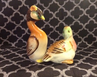 colorful duck salt and pepper shakers
