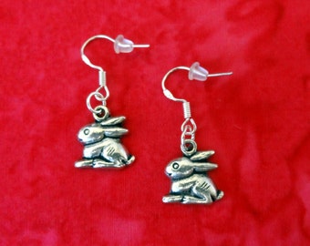 50% SALE Bunny Earrings..Rabbit Earrings..Easter Bunny Earrings..Easter Earrings..Easter Jewelry Gift For Her 925 Silver Wires FREE SHIPPING