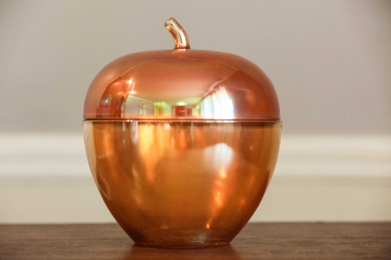 Vintage Glass Apple Container Terrarium Storage