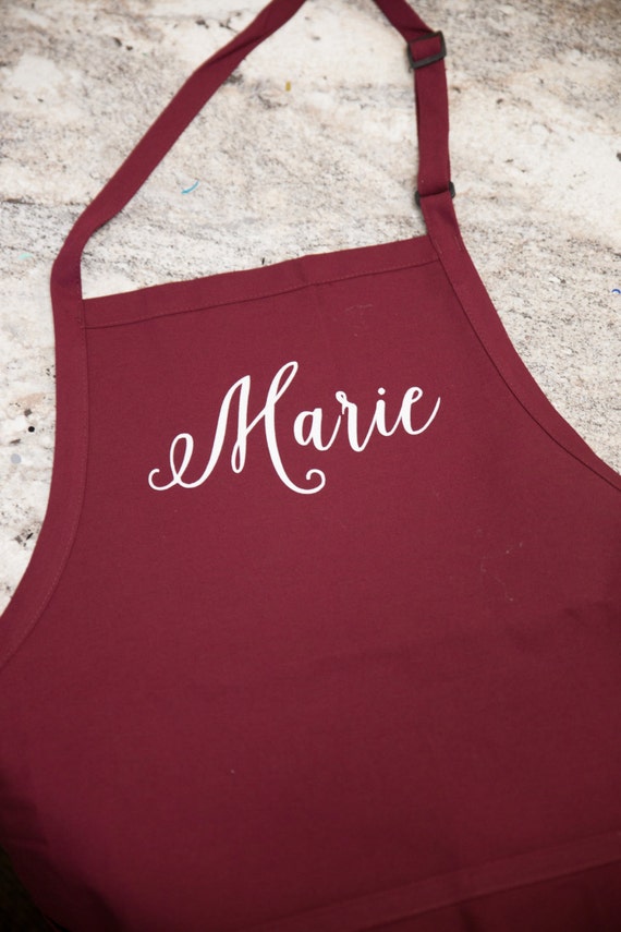 Personalized apron. Custom name apron with pockets. Birthday