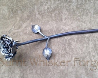 Blacksmith Flower, Blacksmith Rose, Iron Flower, Iron Rose, Handforged Flowers, Handforged Iron, Blacksmith Sculpture, Valentine's Day, Rose