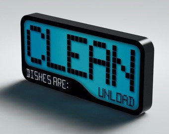 Reversible Clean/Dirty Dishwasher Magnet -Flip Sign - Super Strong Durable, Waterproof Dishwasher Magnet