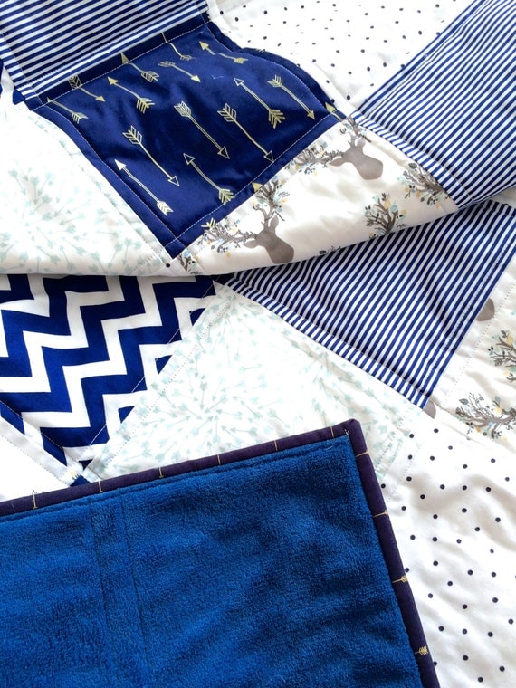 Deer Quilt Baby Boy Shower Gift Deer Blanket by