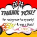 Racing Thank You Card Race Car Thank You by UnmatchedEventDesign