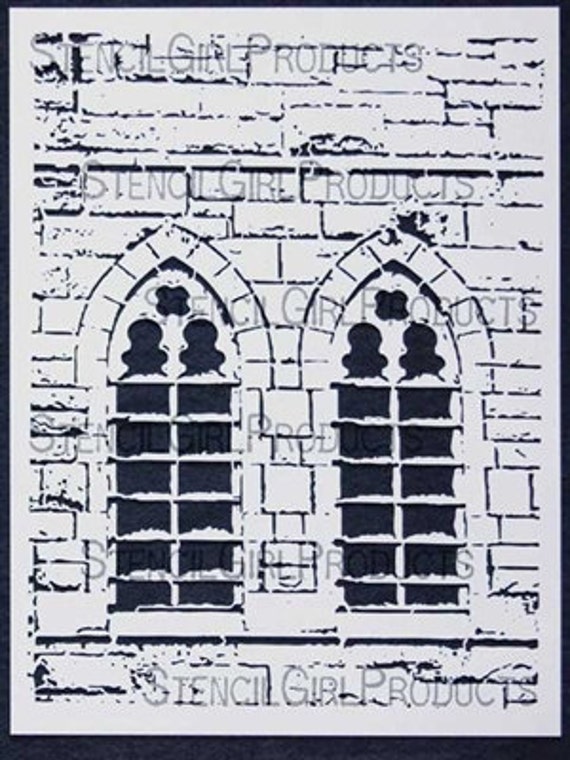 Items similar to Stencil Girl Chruch Window Stencil , 9 x 12 inch