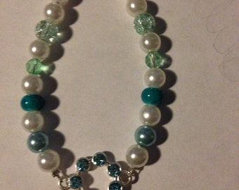 Blue circle charm bracelet