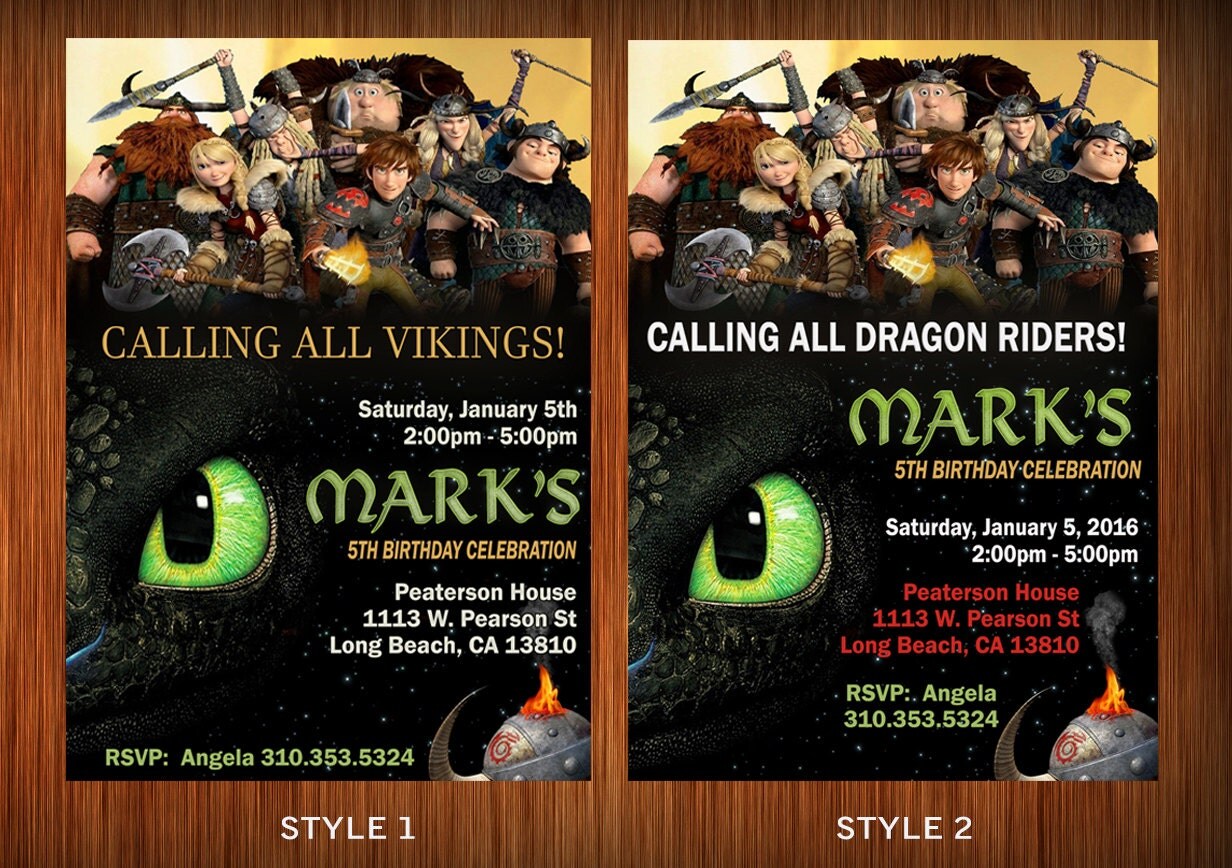 How to Train your Dragon Invitation