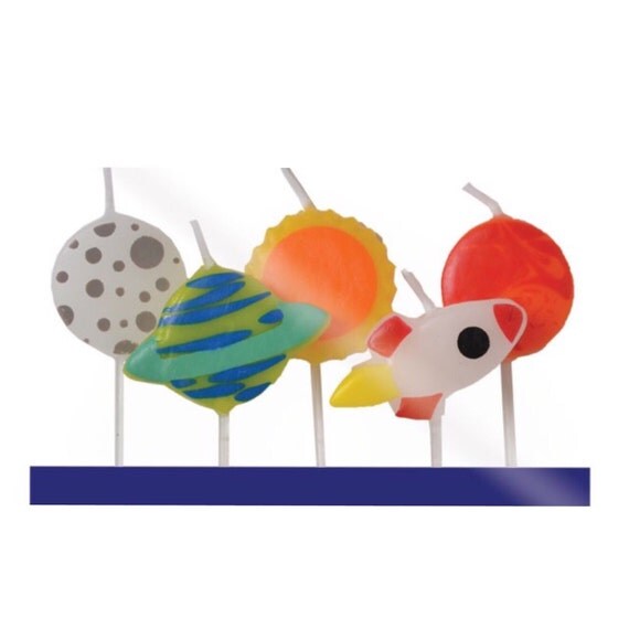 Birthday Candles Set of 5 Outer Space Candles Spaceship