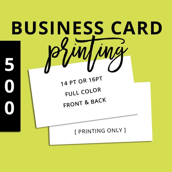 back and front print card Business Full 500 Back of & PRINTING Cards Front set Color