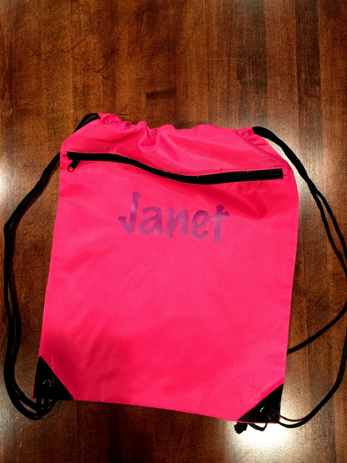 Monogrammed Cinch Bag Drawstring Bag Nylon Cinch by MJMonograms