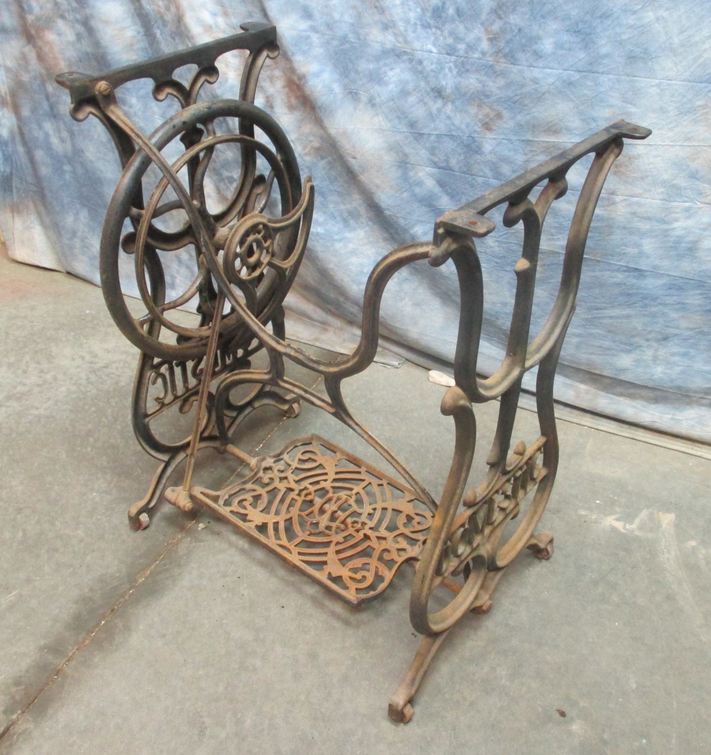 Treadle Sewing Machine Cast Iron Base Industrial Age Table