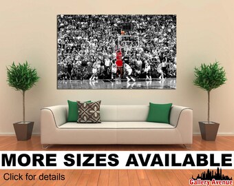 Wall Art Giclee Canvas Picture Print Gallery Wrap Ready to Hang - Michael Jordan Last Shot 48x32 36x24 24x16 18x12 3.2