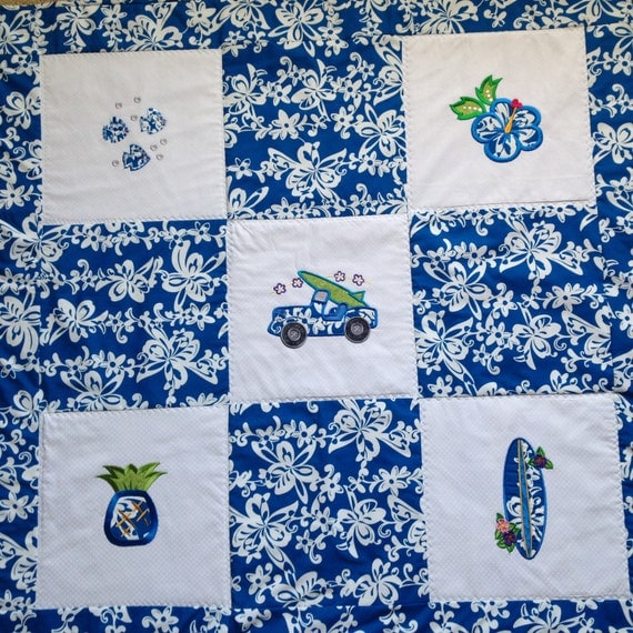 Hawaiian Quilts for Baby Toddler Lap Wall Hanging REDUCED