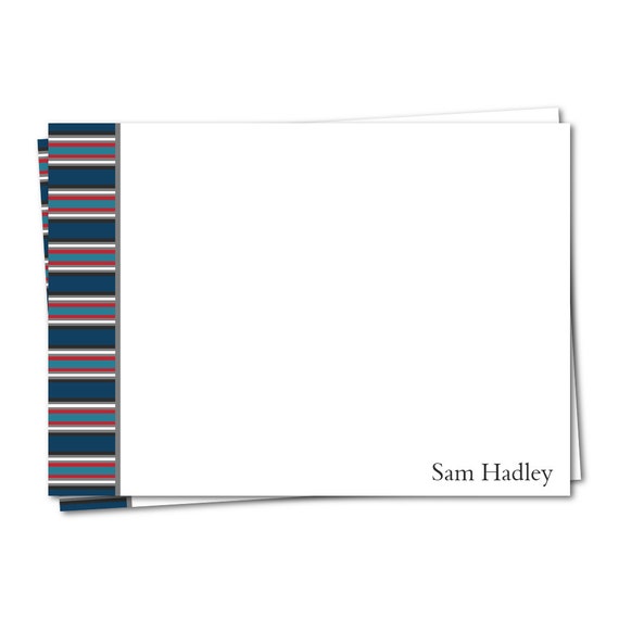 Blue and Red Note Card Personalized Note by PeachTreePrintables