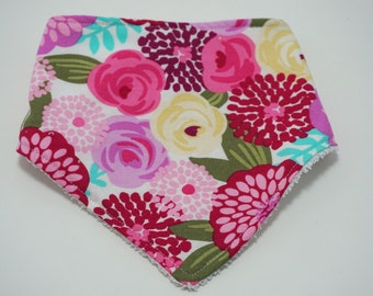 Items Similar To Vintage Floral Bandana Bib...Baby Scarf...Scarf Bib On ...