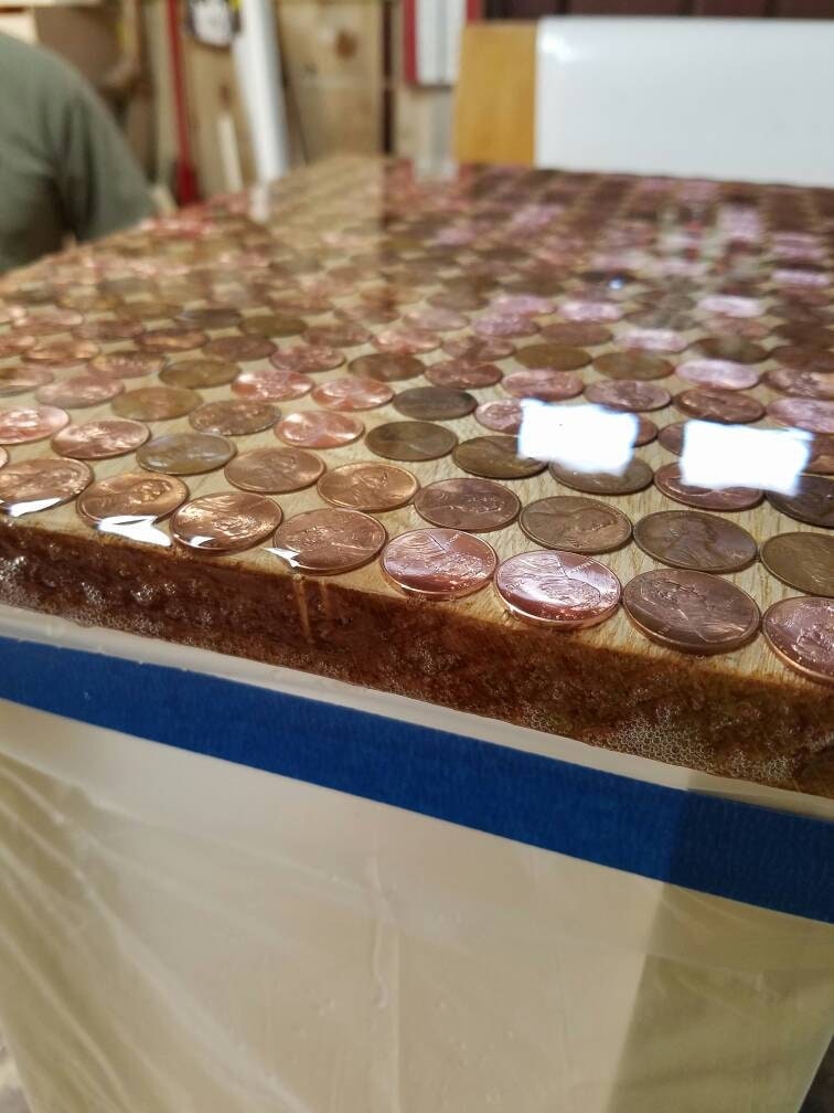 epoxy resin penny tables