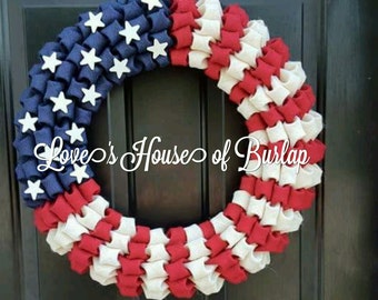 4th of July wreath, American Flag wreath, Fourth of July Wreath, Patriotic Wreath, Military wreath, Navy wreath, Army wreath,