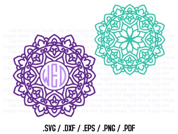 Download Mandala Circle Monogram Frame Design Files Use With