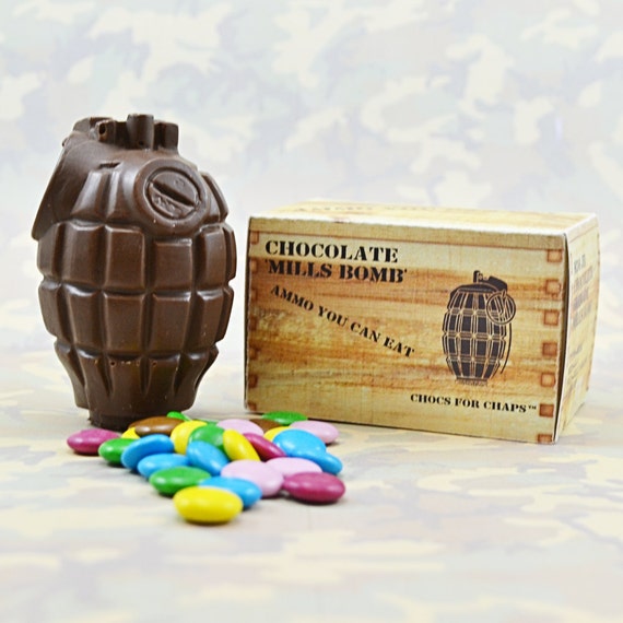 Milk Chocolate Hand Grenade with Chocolate Coated Beans